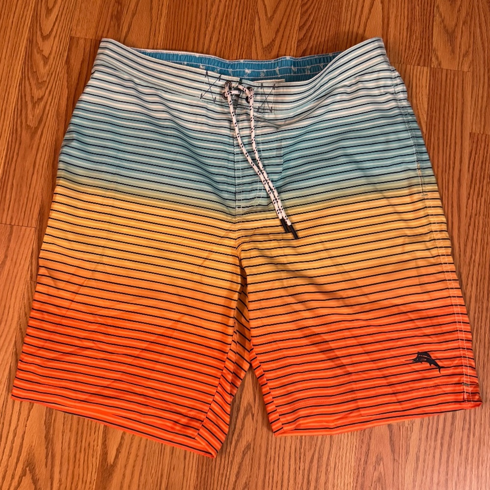 Tommy Bahama Striped Multi-Color Board Shorts